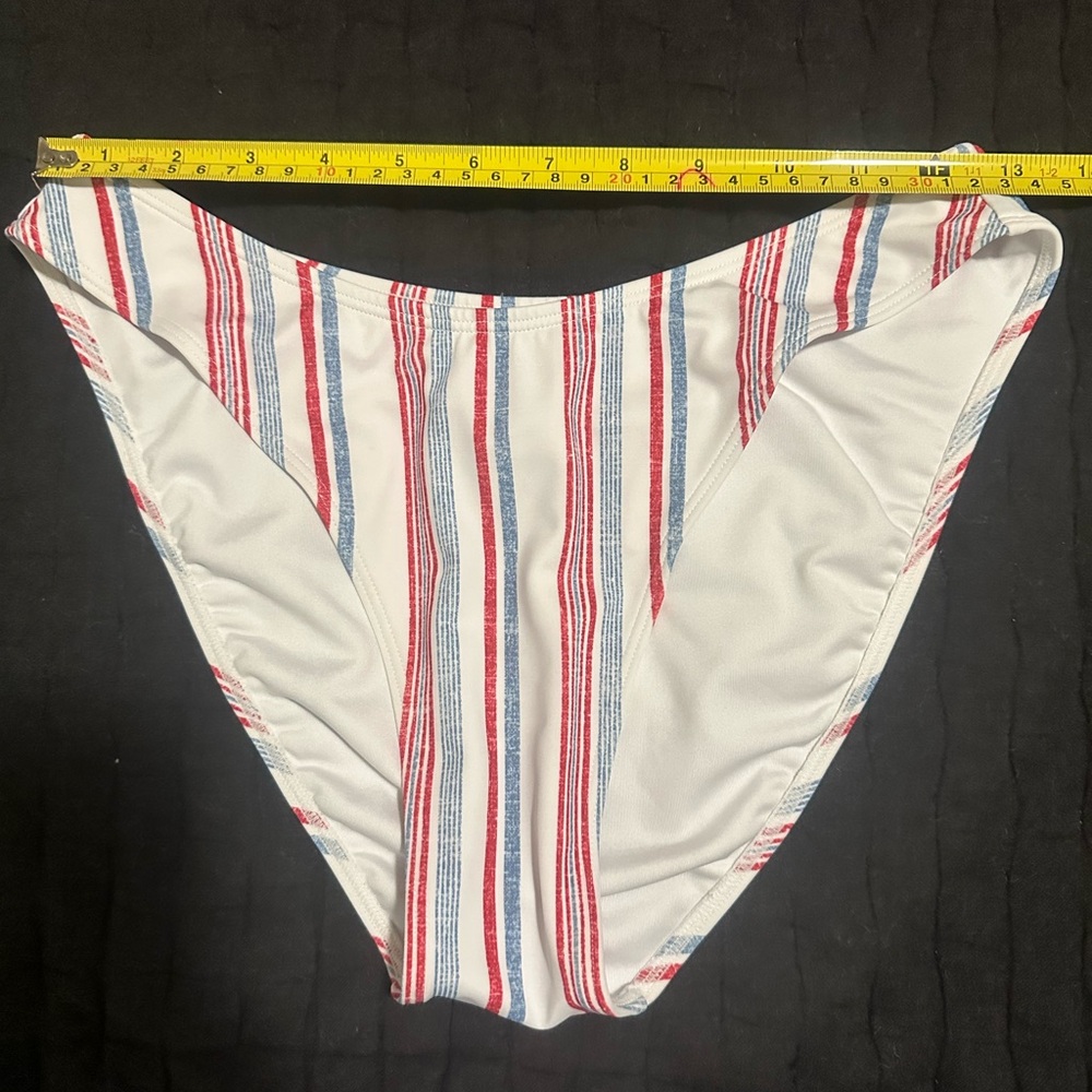 Roxy bikini bottom pink blue stripe size MED